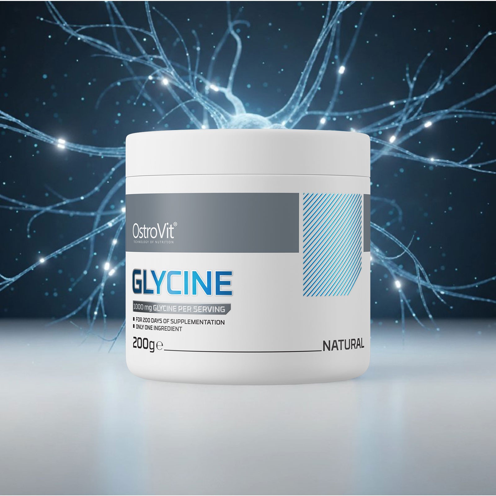 OSTROVIT GLYCINE 200g PURE POWDER DAILY AMINO ACID SUPPORT FOR RECOVERY & SLEEP