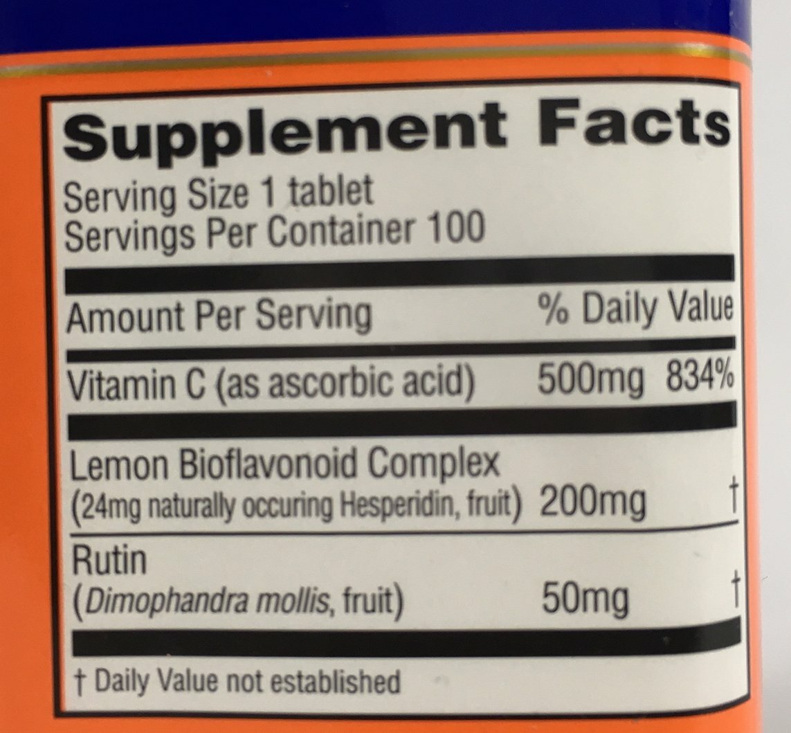 Vitamin C Trader Joe’s Synergistic C Complex 500 Mg w/ Bioflavanoids 100 tablets