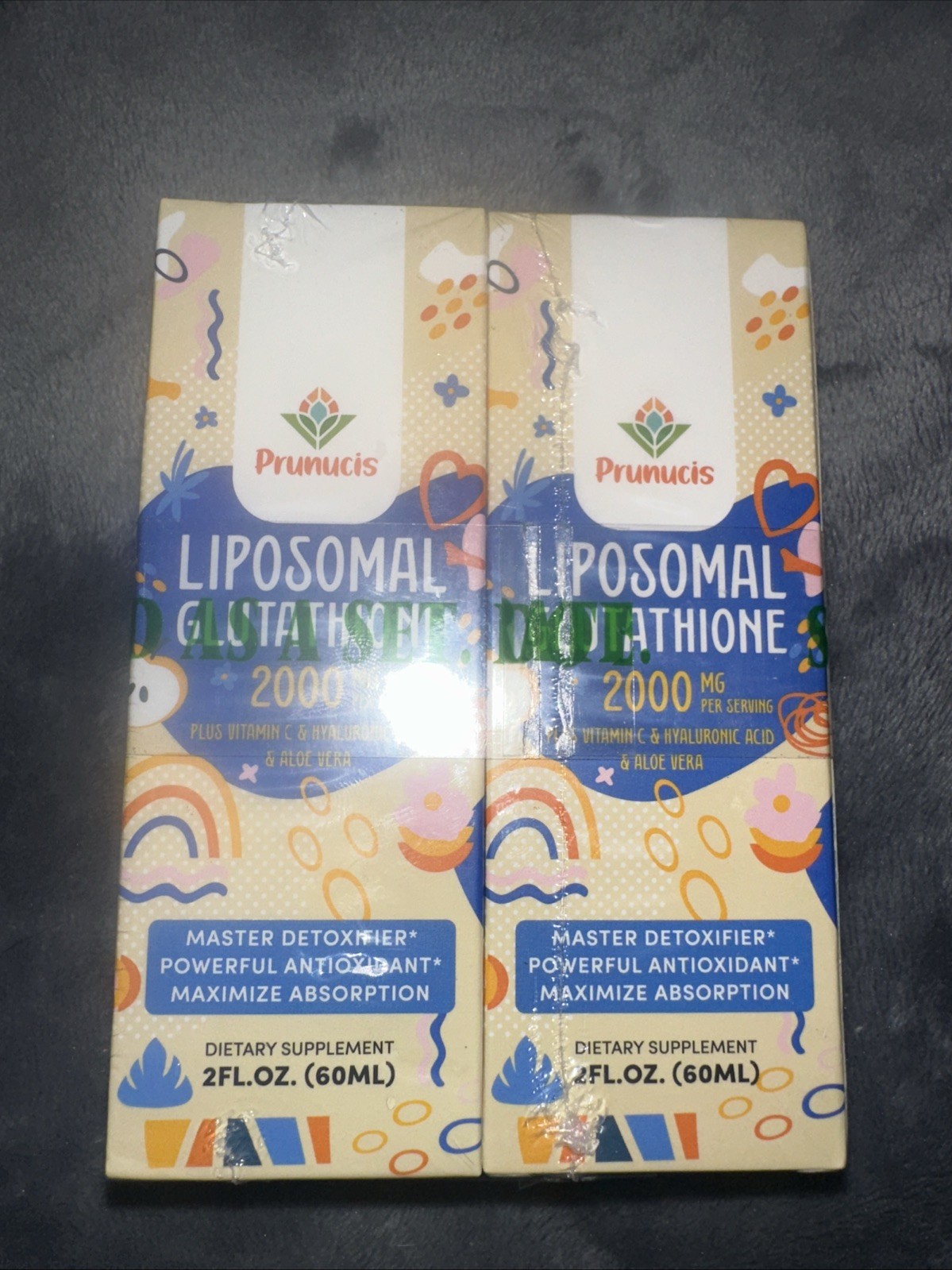 Prunucis 2000MG Liposomal Glutathione Liquid, 98% 2 Fl Oz (Pack of 2)