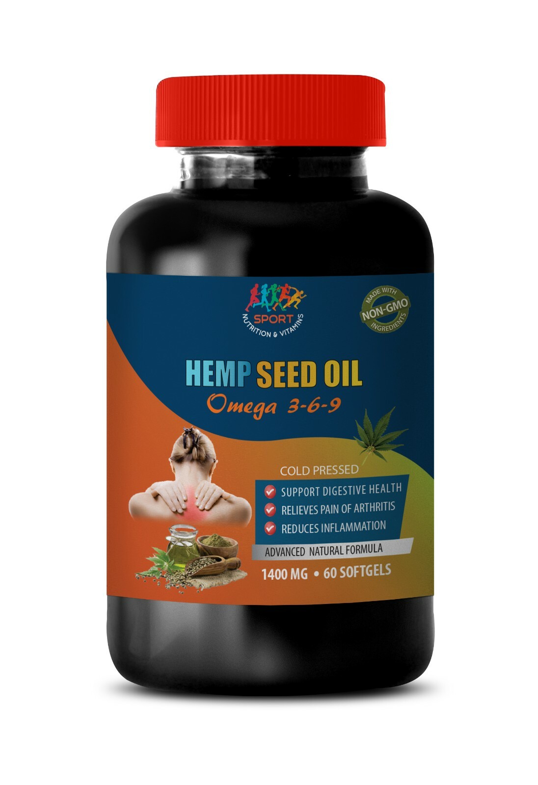 digestive health supplement – HEMP SEED OIL ORGANIC 1400mg 1B – pain relief oils