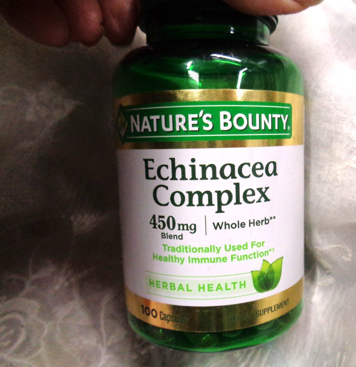 Lot/3 NATURE’S BOUNTY Echinacea Complex Whole Herb 450mg 100 Capsules EXP 8/26
