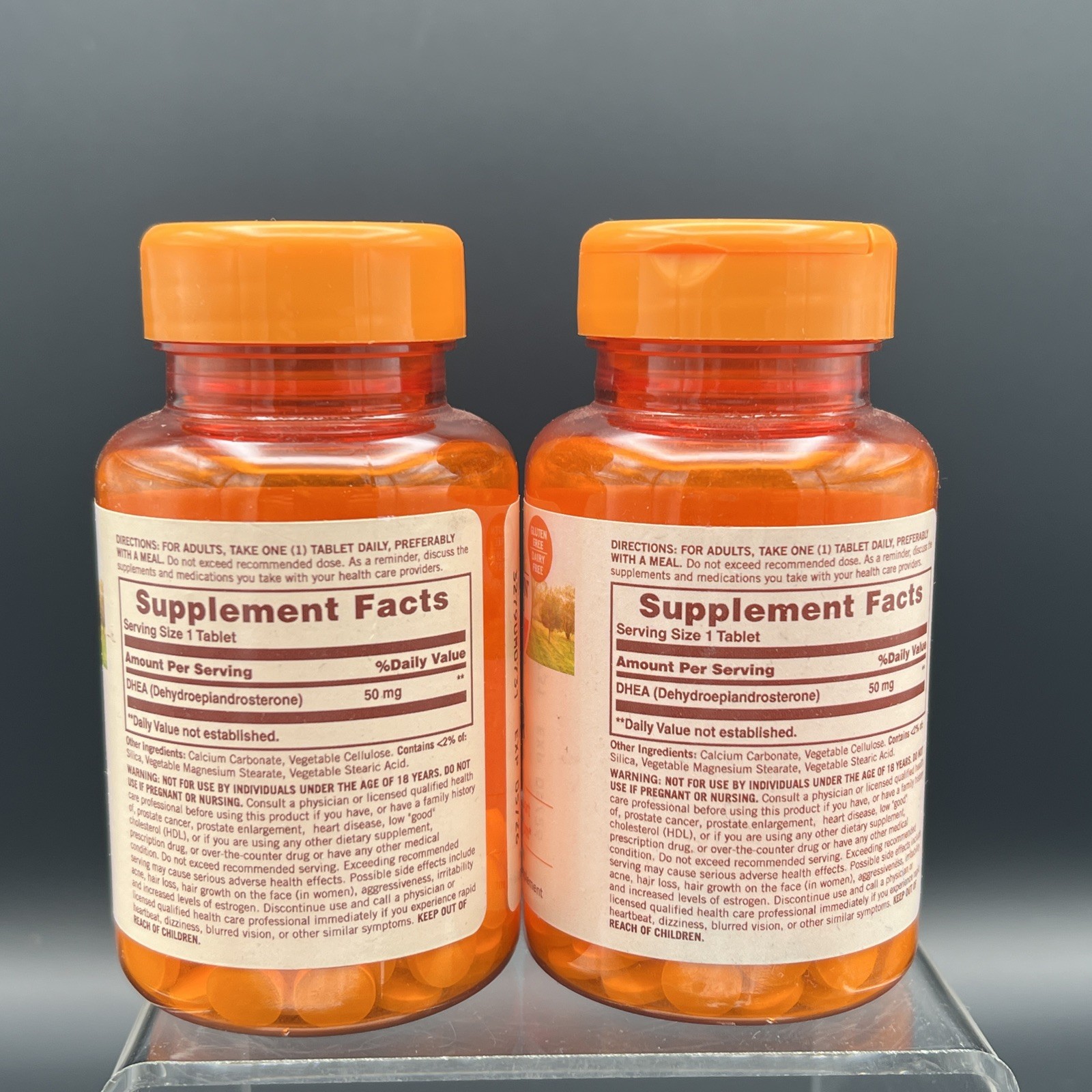Lot Of 2! Sundown Dhea 50mg Dietary Supplement 60 Tablets Each Bottle 12/2026
