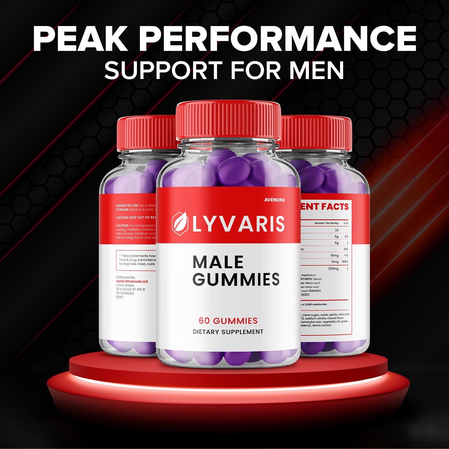 (1 Pack) Lyvaris Men Gummies – Lyvaris Gummy Advanced Formula Vitamins, Energy