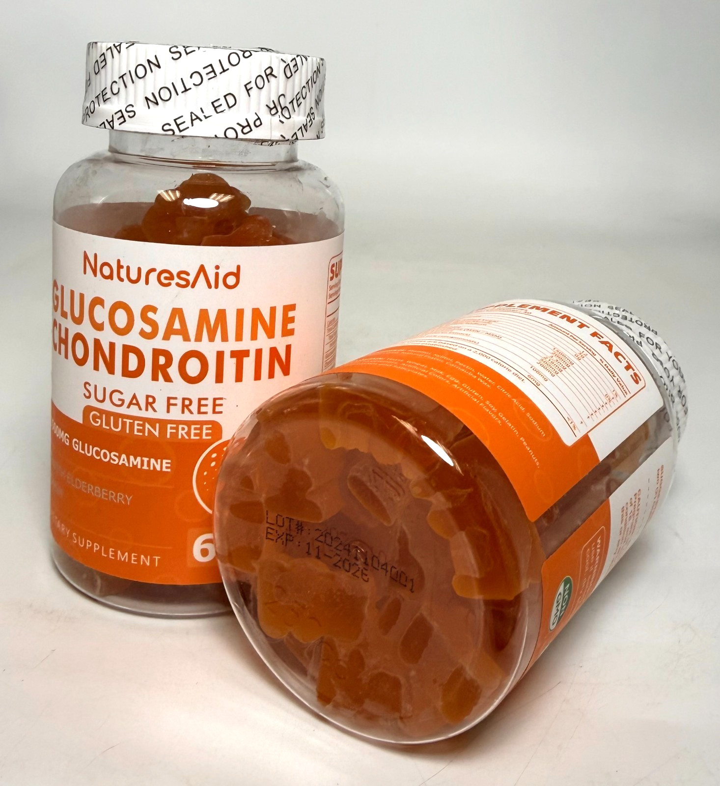 2 Pack Natures Aid Glucosamine Chondroitin – Orange – 120 Gummies *EXP 11/2026*