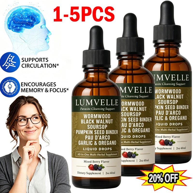 5PCS LUMVELLE Wild Harvested Wormwood Herbal Liquid Botanical Supplement Drops