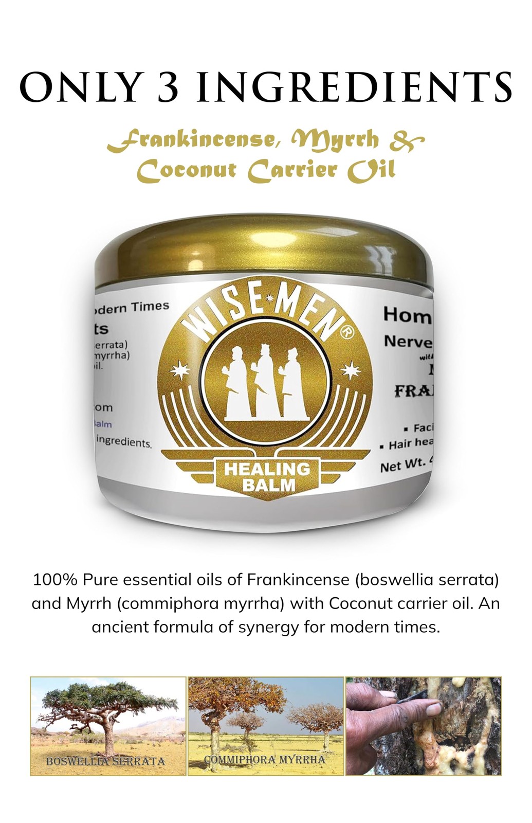 Healing Balm with Myrrh & Frankincense for Nerve Relief Massage Therapy