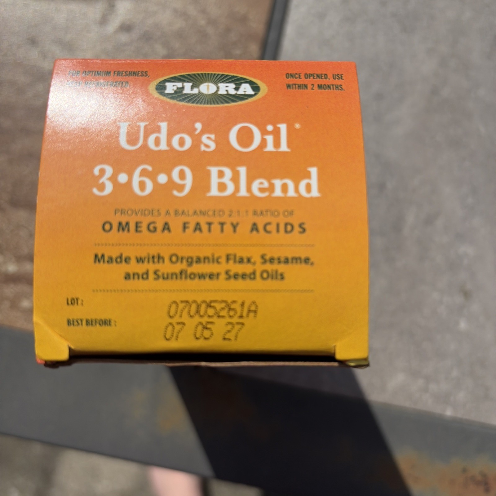 Flora Udo’s Oil 369 Blend 8.5 oz Omega Fatty Acids 16 Servings