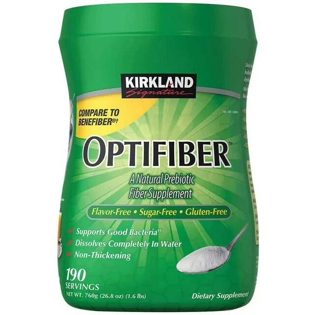 Kirkland OPTIFIBER 190 Ct Unflavored Sugar Free Natural Fiber Supplement Dietary