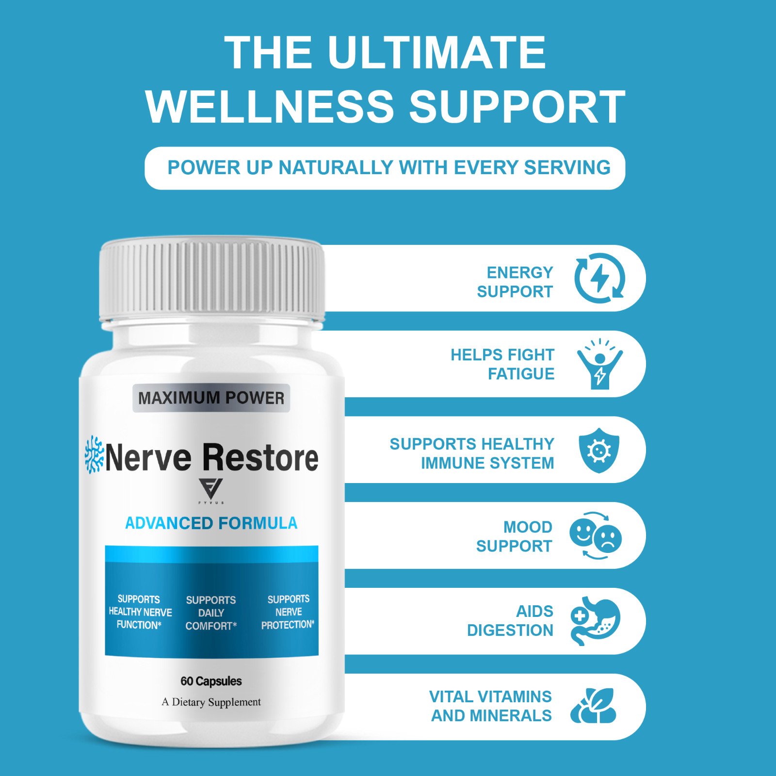(5 Pack) Nerve Restore Advanced Formula, NerveRestore Max Health (300 Capsules)