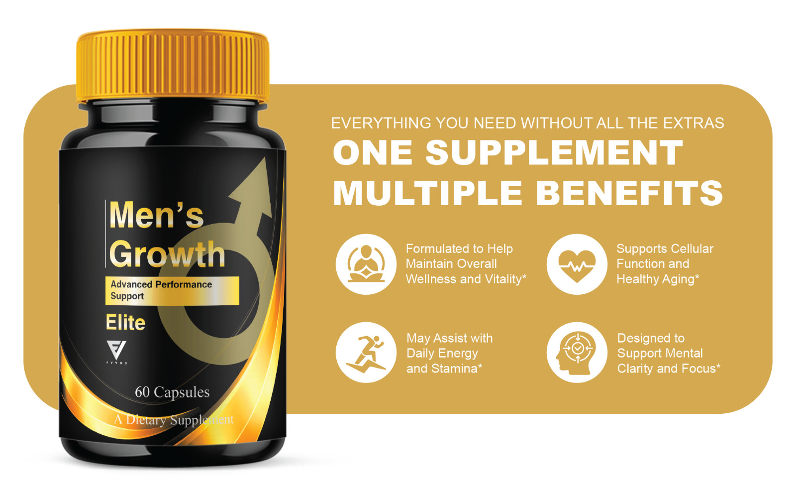 (3 Pack) Mens Growth Pill, MensGrowth Performance Support (180 Capsules)
