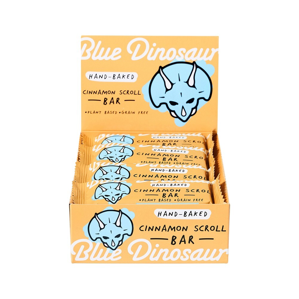 New Blue Dinosaur Snack Bar Cinnamon Scroll 45g x 12 Bars