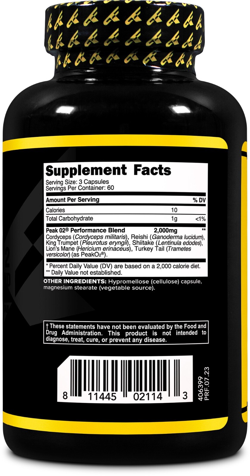 Primaforce Peak O2 Performance Booster (180 Capsules) Ultimate Mushroom Blend