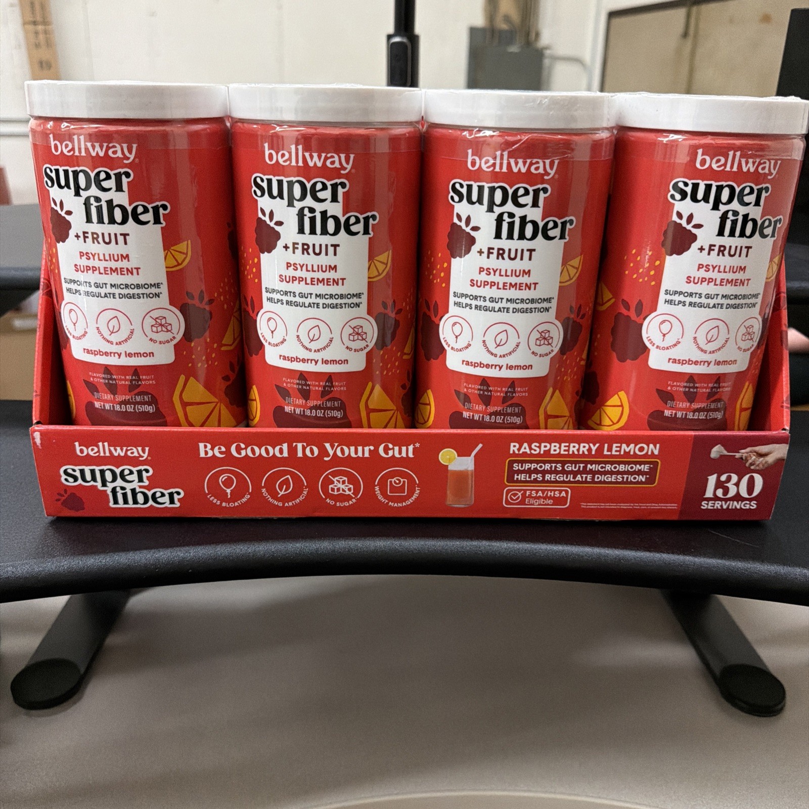 8 X Bellway Super Fiber + Fruit Psyllium Husk Raspberry Lemon 18 oz Each