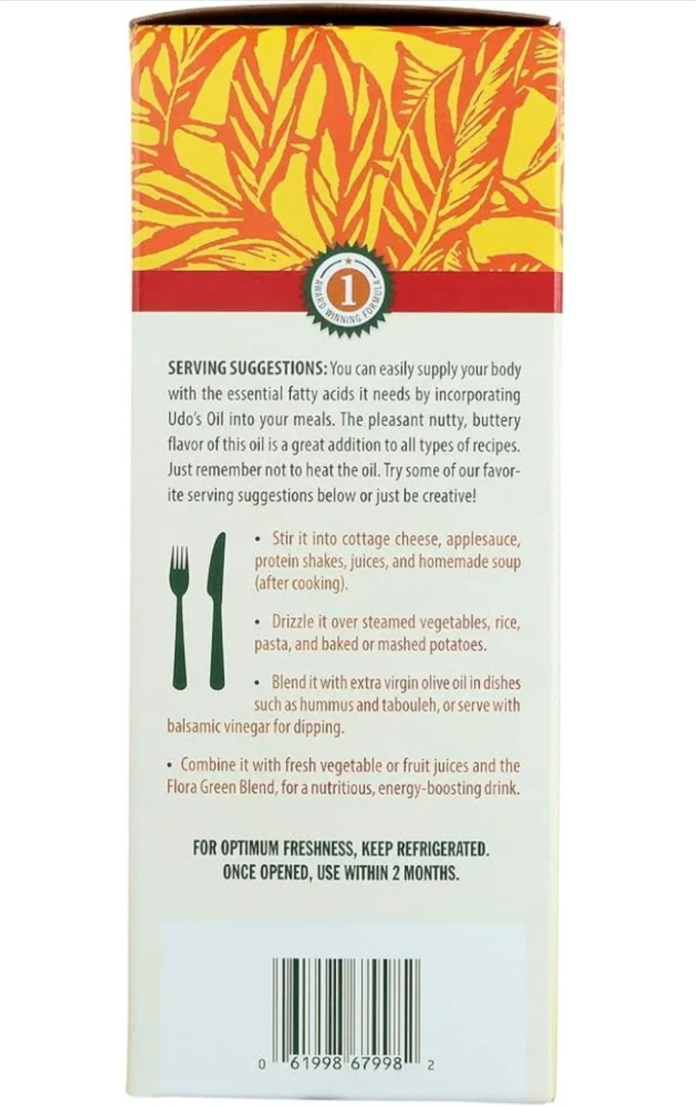 Flora Udo’s Choice Udo’s Oil DHA Omega 3-6-9 Vegan Gluten-Free 17 fl oz