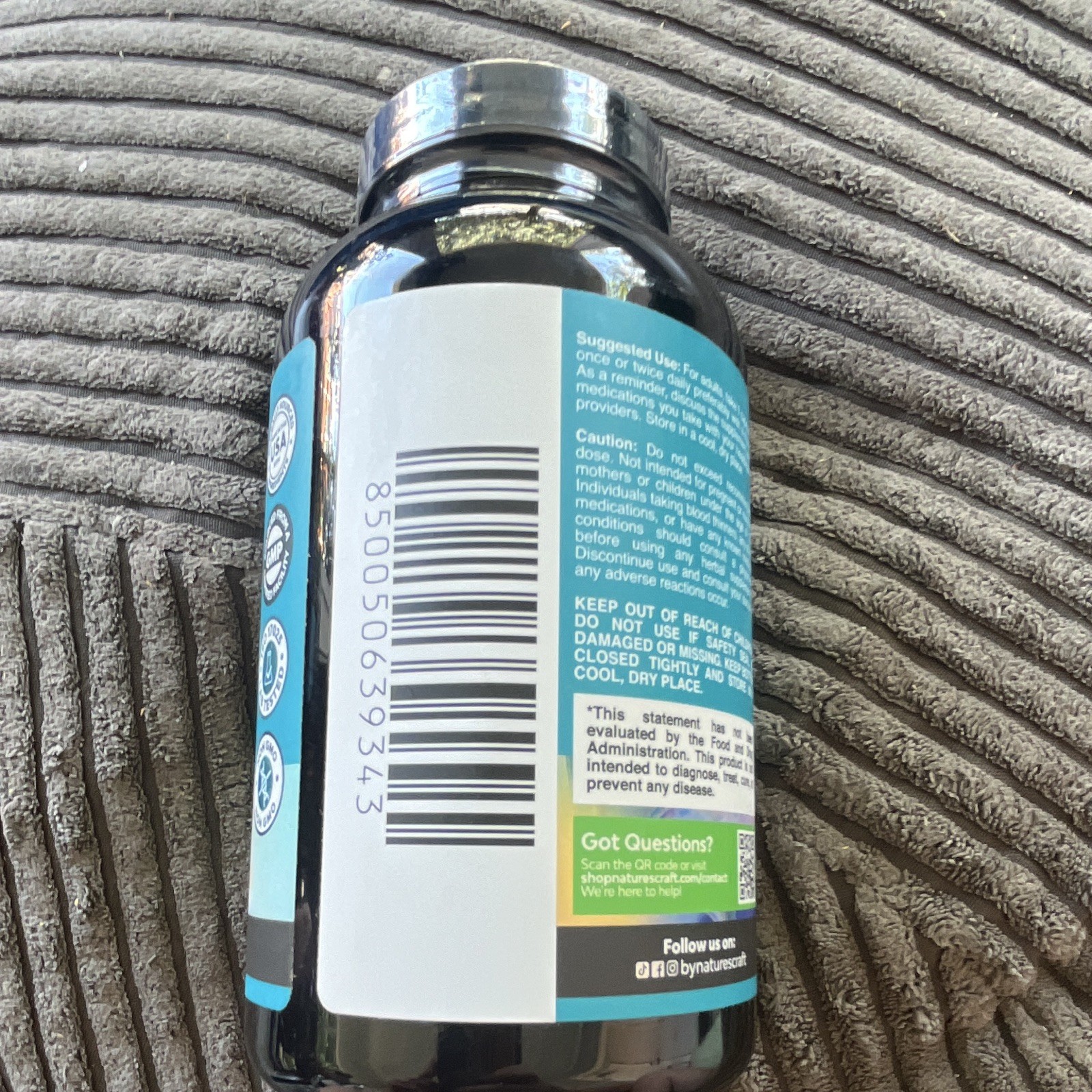 Nature’s Craft L-Tyrosine 500mg 240 Capsules Amino Acid LOT 080625 Exp 06/27