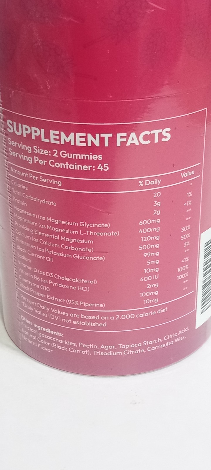 AEONJV Magnesium Glycinate Gummies Raspberry 90 Count High Absorption Sugar Free