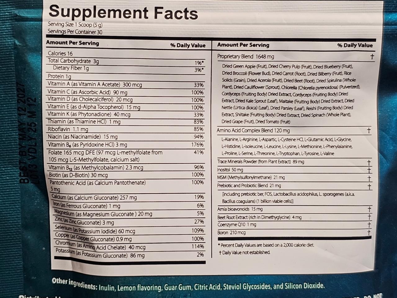 30 SCOOPS – VitalHealth V Daily Lemon Multi-Vitamin New! Vital Health! Exp 5/27