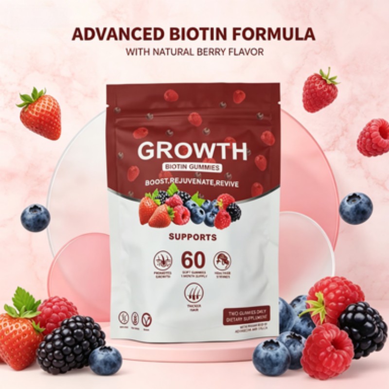 Hair Growth Gummies – Biotin Vitamins Plant Extracts, Supports Health