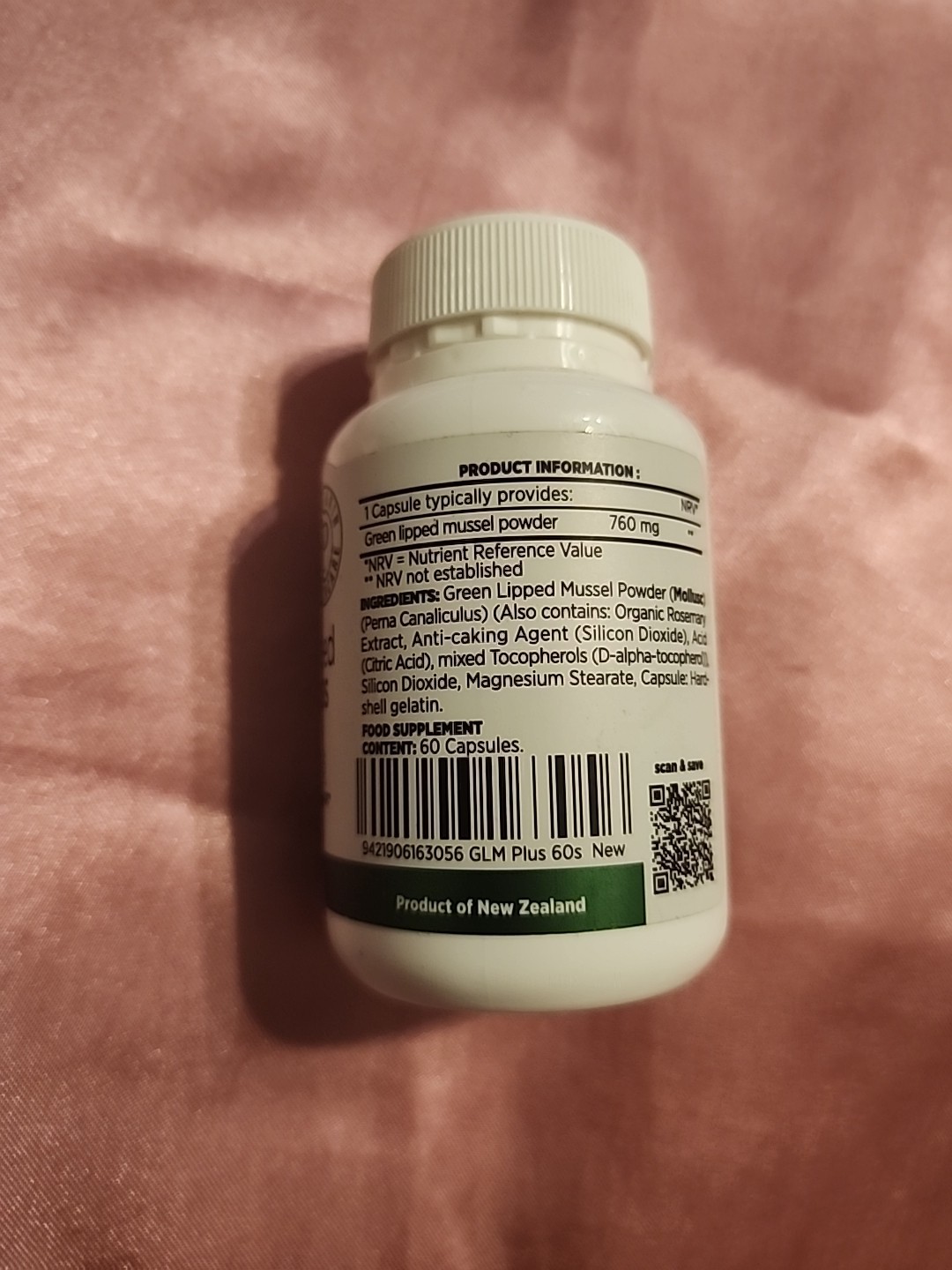Green Lipped Mussel Plus Perna Canaliculus 60 Caps 760mg New Zealand BB:04/2027