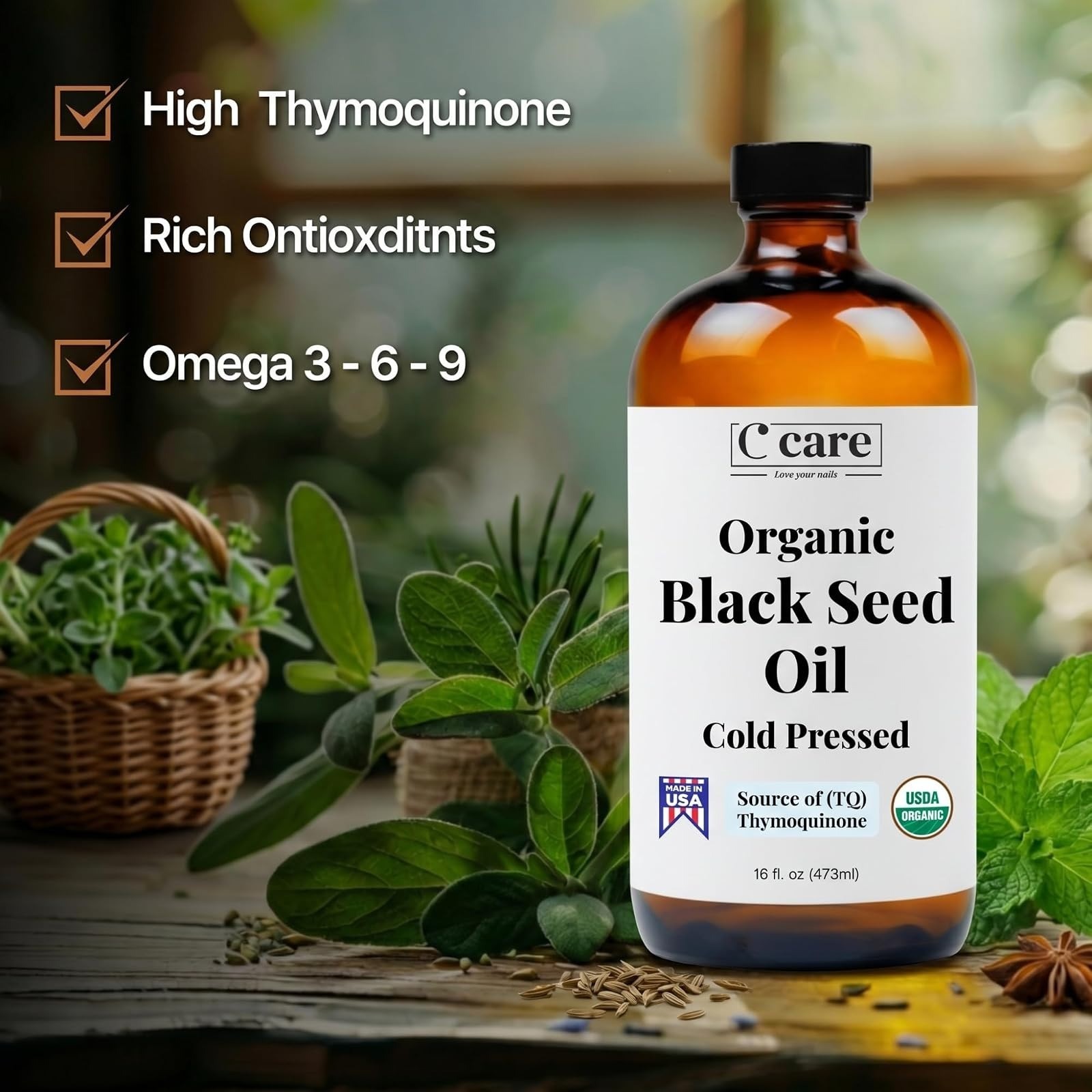 Vocks Organic Black Seed Oil 8 Fl Oz – Immune Support, Hair & Skin