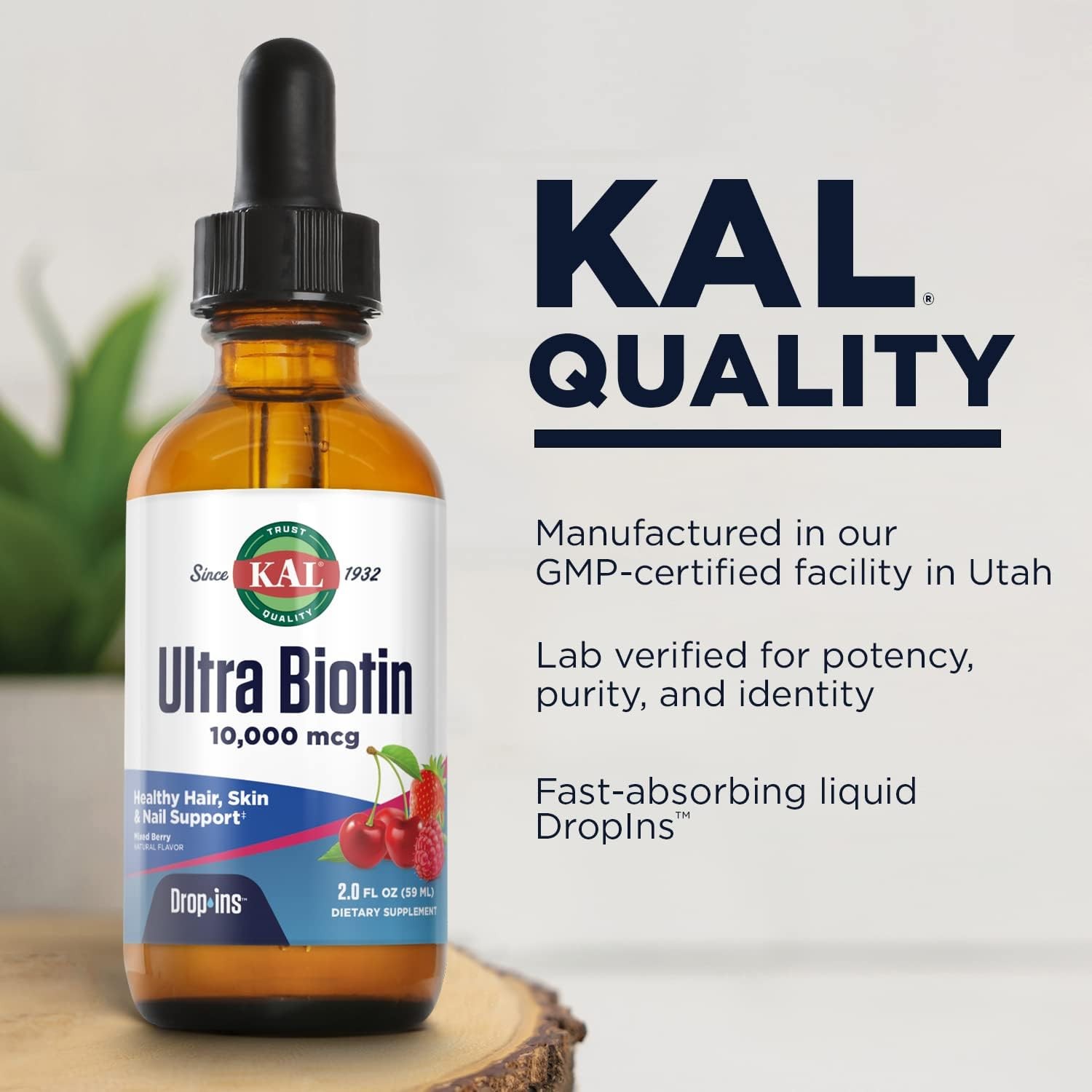 Hair & Eyelash Growth Ingestible Drops for Healthy Mane & Long Lashes (2oz)