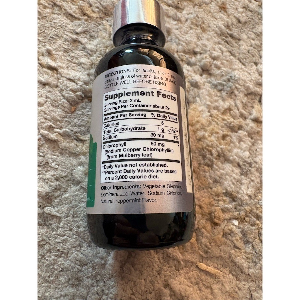 Horbäach Liquid Chlorophyll Drops Natural Peppermint Flavor 2 fl oz