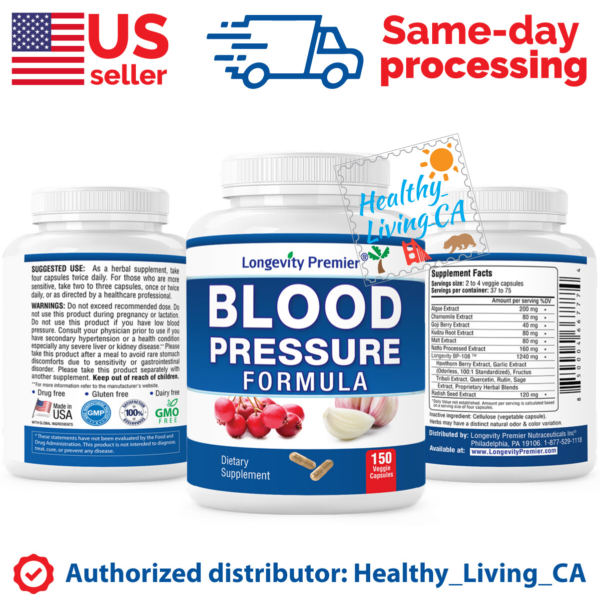 [Value bundle] Longevity Blood Pressure Formula 150 Capsules 3 bottles