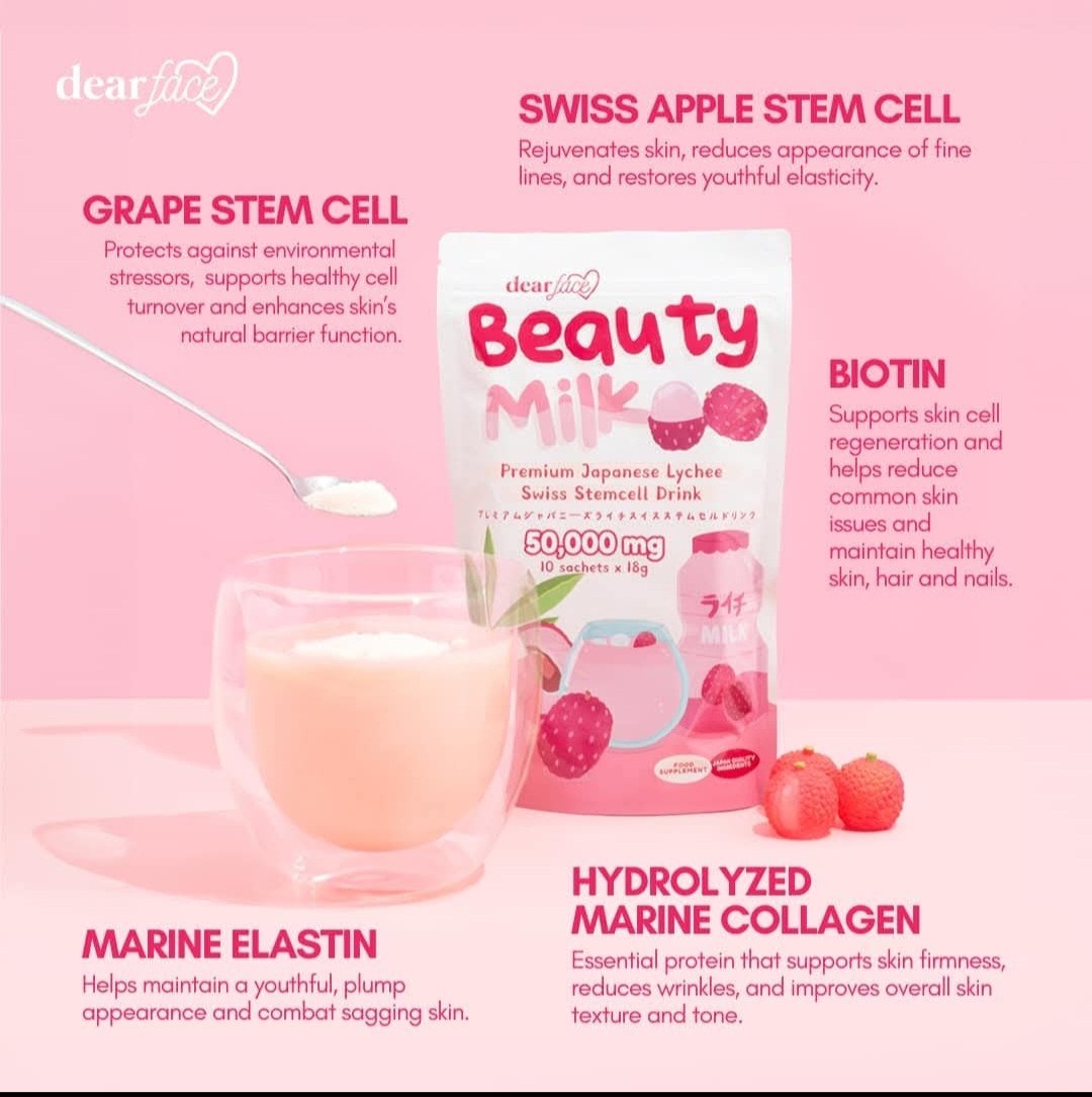 Dear Face Beauty Milk Premium Japanese Lychee Swiss Stemcell Drink