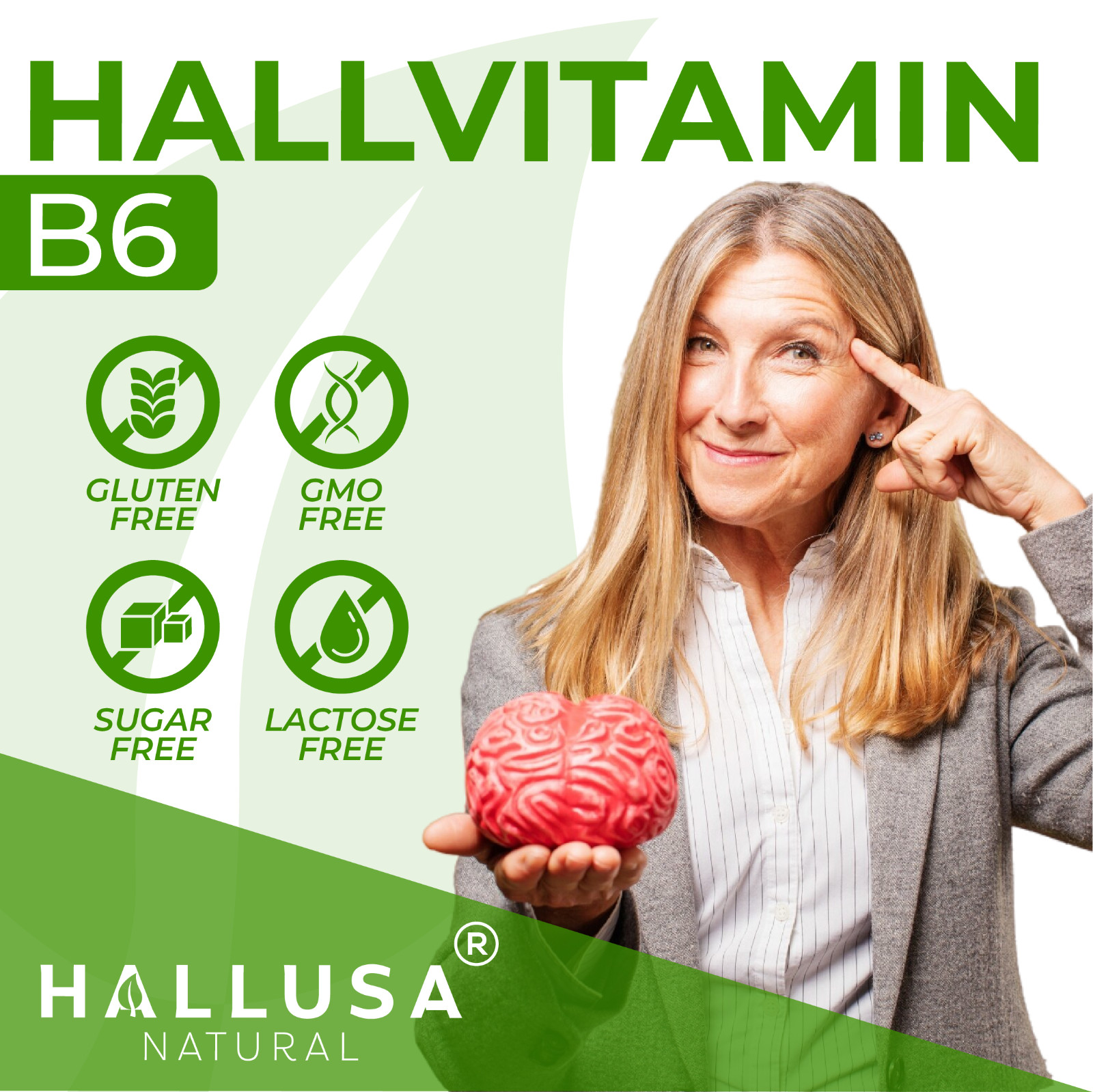 HallVitamin B-6 100 mg – For Women and Men – Energy Metabolism – 100 TABS
