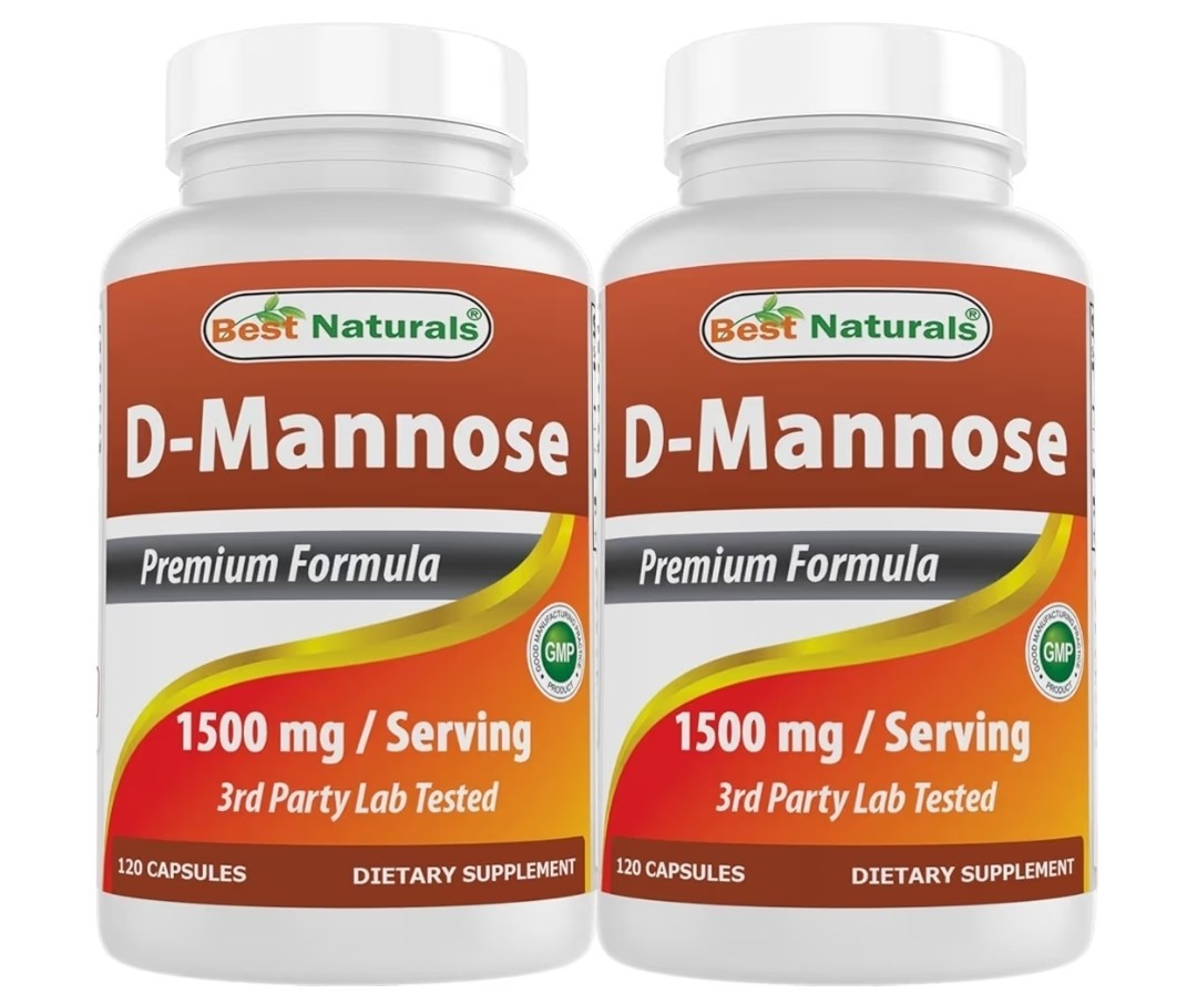 2 Pack Best Naturals D-Mannose 1500 mg 120 Capsules