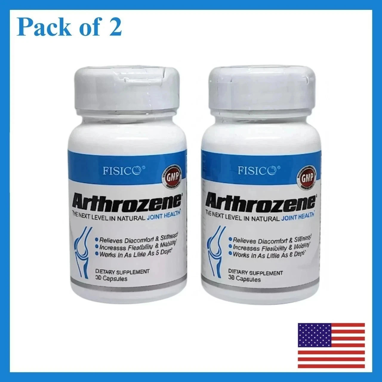 2 Pack – Fisico Arthrozene Natural Joint Health Supplement 30 Capsules -SALE