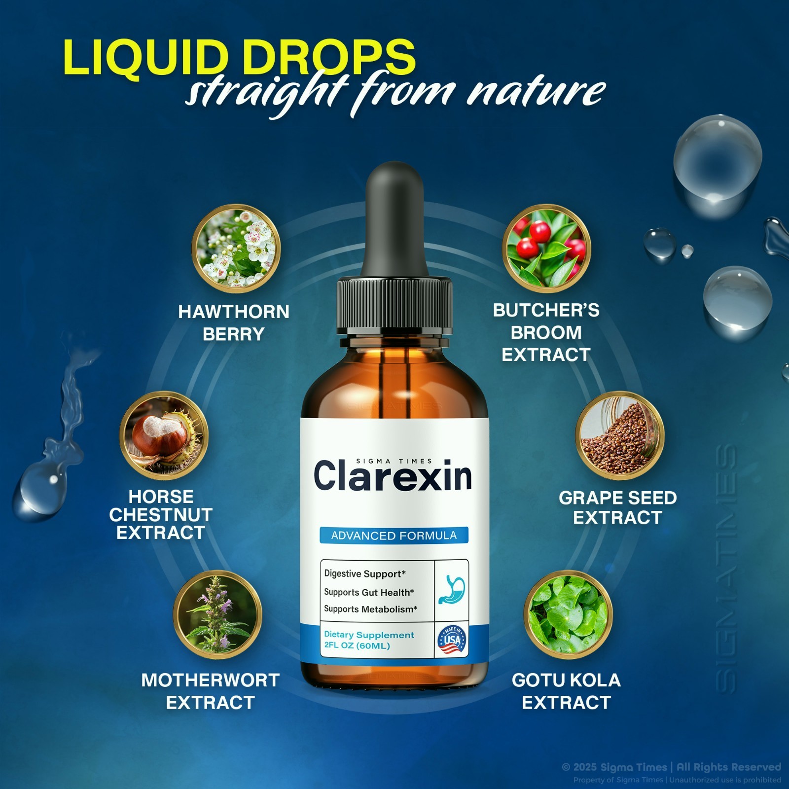 Clarexin Drops – Detox and Cleanse Formula for Gut Health Support (30 Servs.)