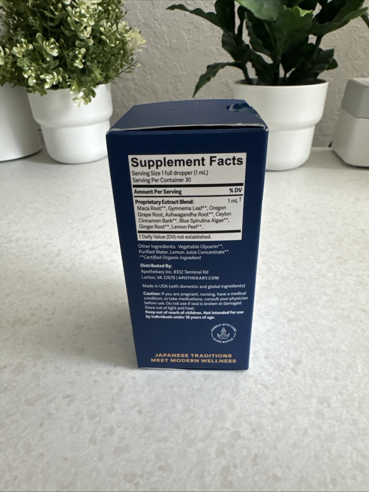 Apothékary Blue Burn Herbal Drops – Weight Support, Lemon, Organic – 1 fl oz