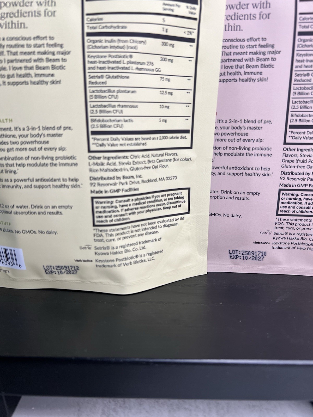 beam Biotic Probiotic Powder 15 Sticks Citrus/Mixed Berry BUNDLE Exp 10/2027