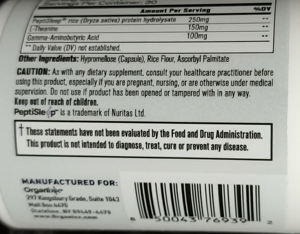 Organixx Clean Sleep 3D Melatonin Free, Sleep Supplement, L Theanine GABA
