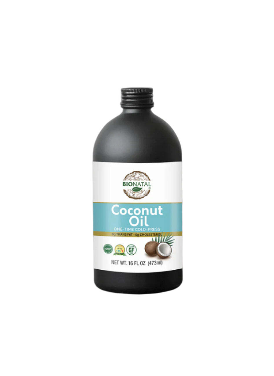 BioNatal Malaysian Coconut Oil 16 oz (GLASS) – 100% Pure Cold-Pressed, Unrefined