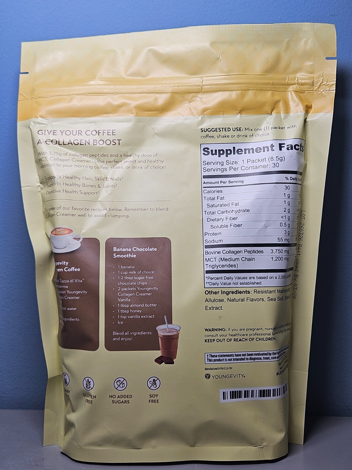 Youngevity Collagen Creamer Vanilla 30 Packets – New & Sealed Exp 3/2028