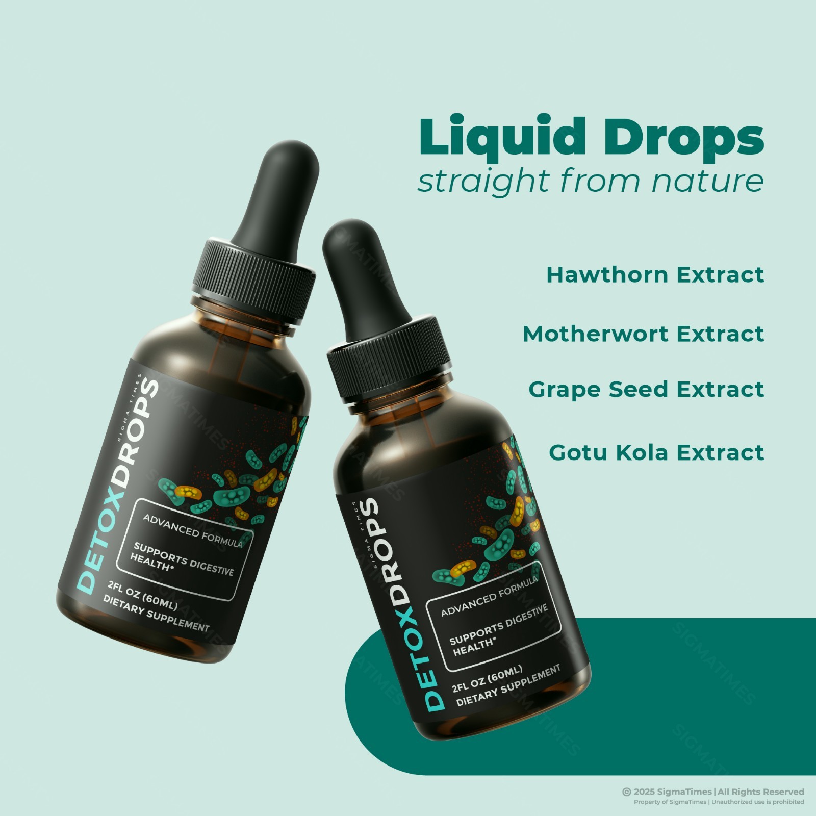 DetoxDrops, Premium Detox Drops for Healthy Gut & Digestive Health – 3 Pack