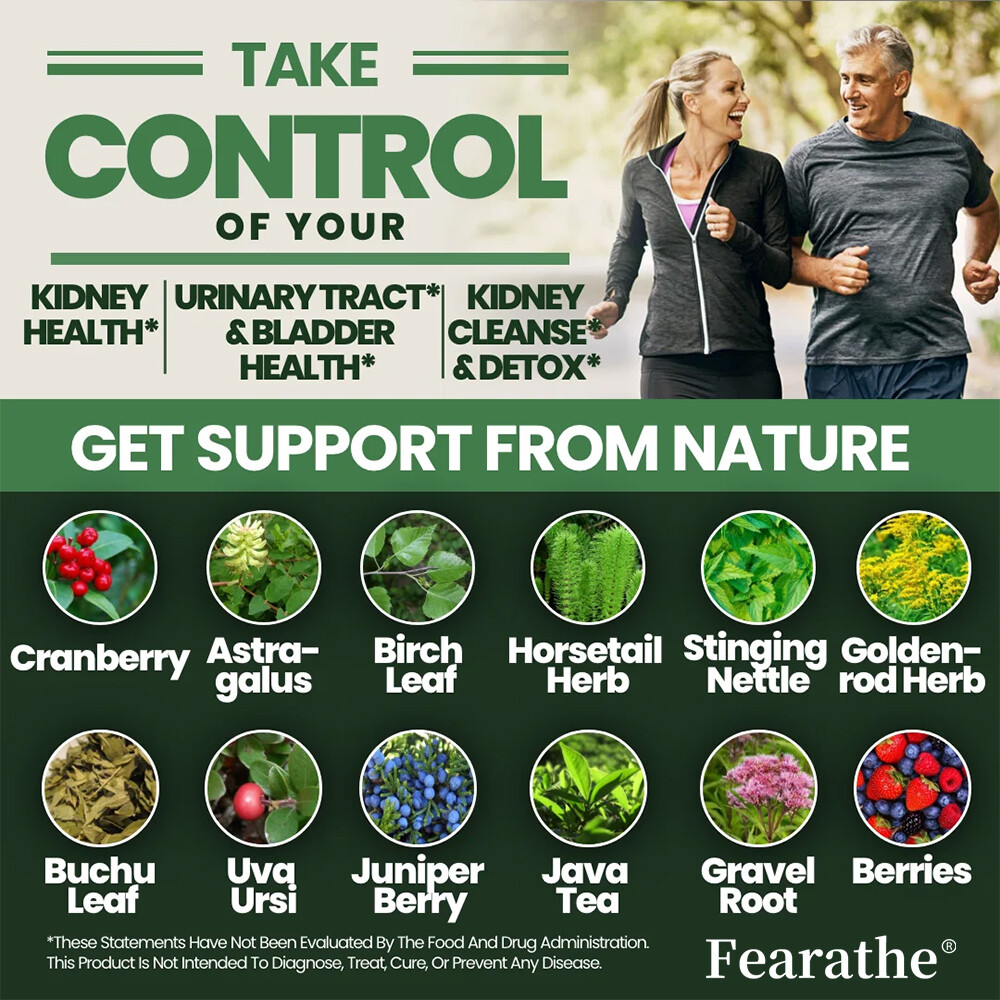 Kidney Health Cleanse Support Detox Natural Supplement High Quality