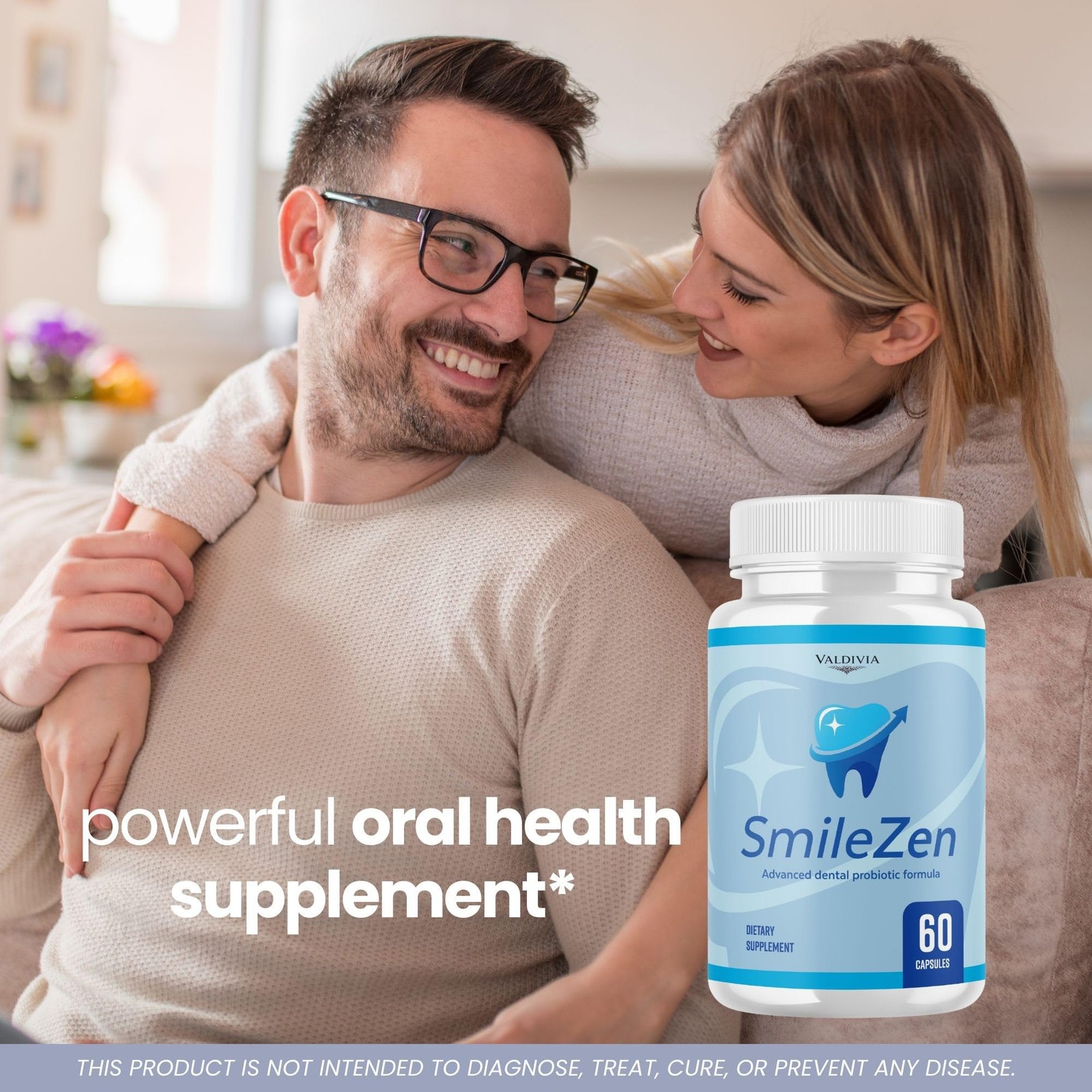 SmileZen Oral Health Probiotic Supplement Capsules Gums Teeth 3 Pack 180Ct