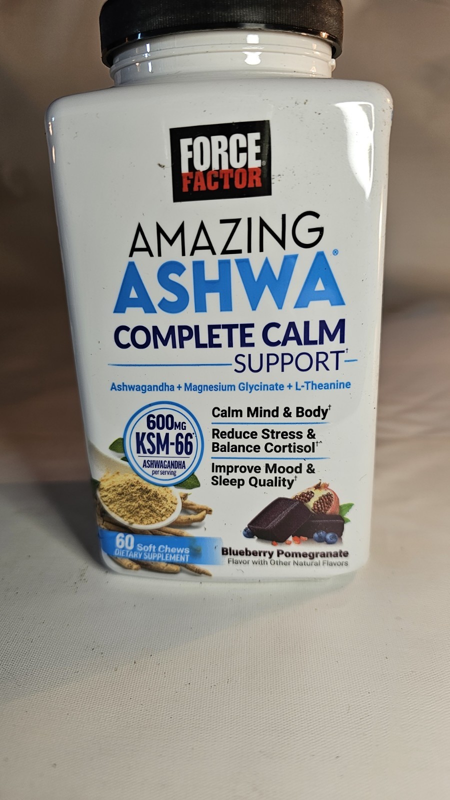 Force Factor Amazing Ashwa Soft Chews w/KSM-66 Ashwagandha for Stress Exp:3/2027