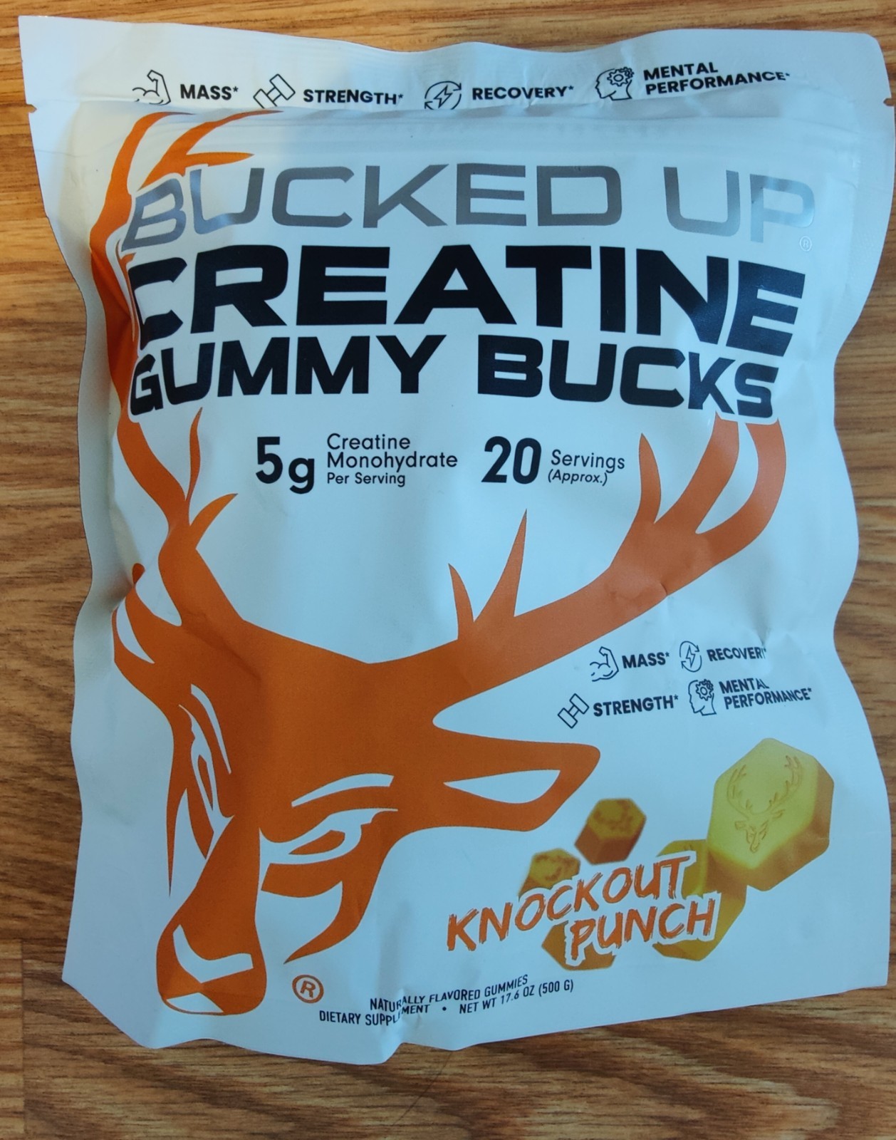 Bucked Up Creatine Gummies 20 Servings. Knockout Punch ! BRAND NEW , SEALED