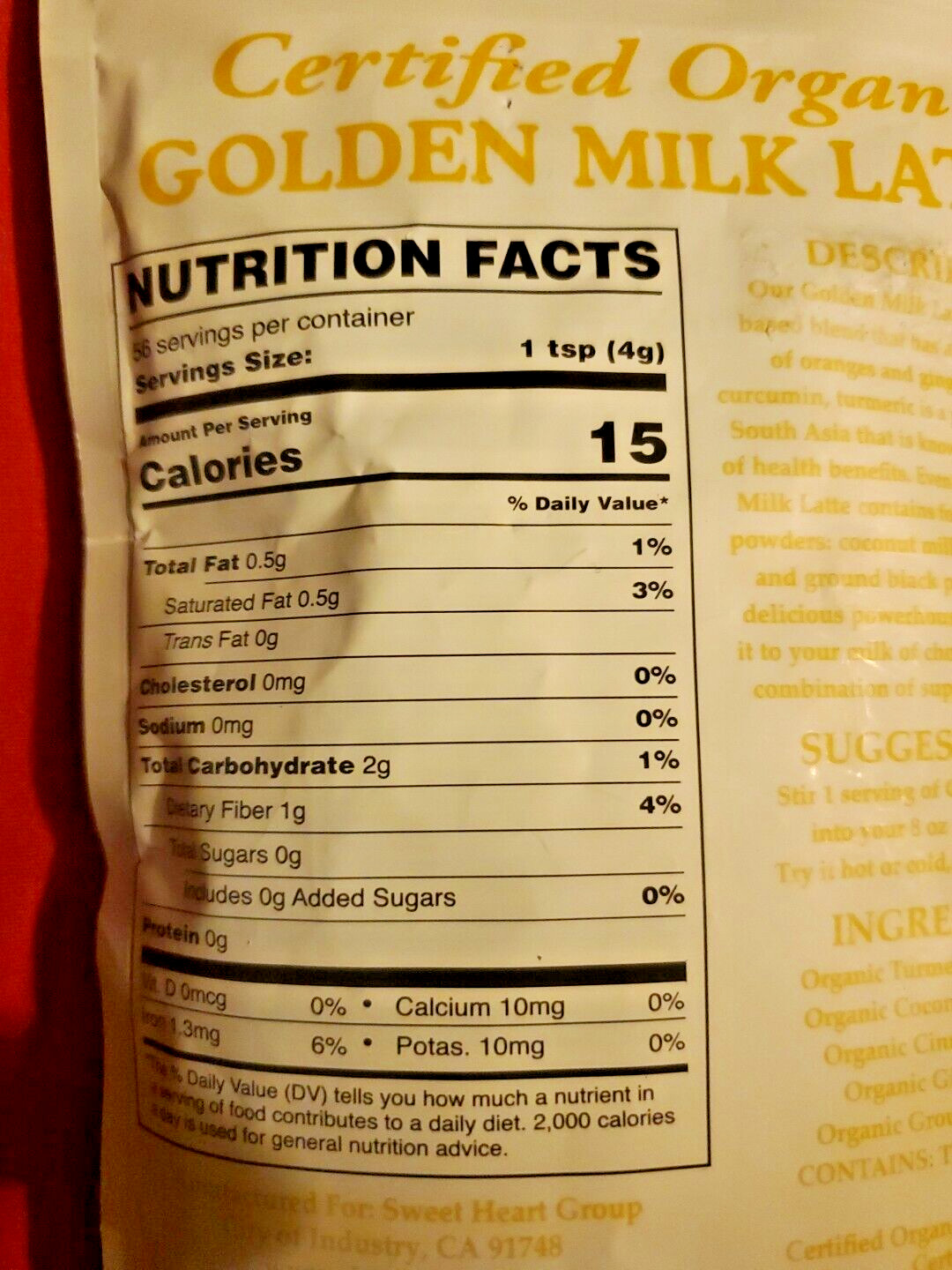 CERTIFIED ORGANIC GOLDEN MILK LATTE