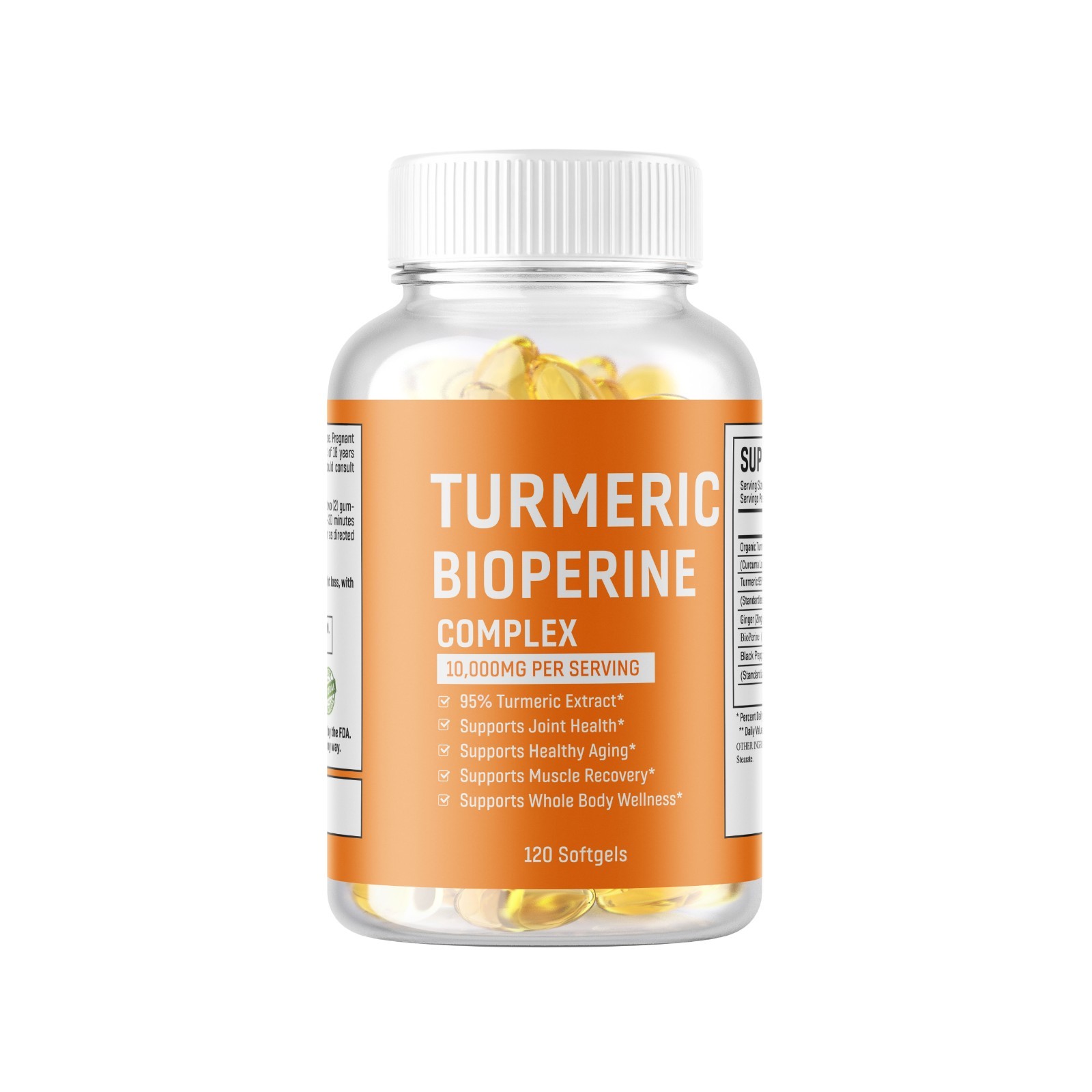 Turmeric Curcumin 10000mg Herbal Extract with BioPerine Ginger Root 240 Capsules