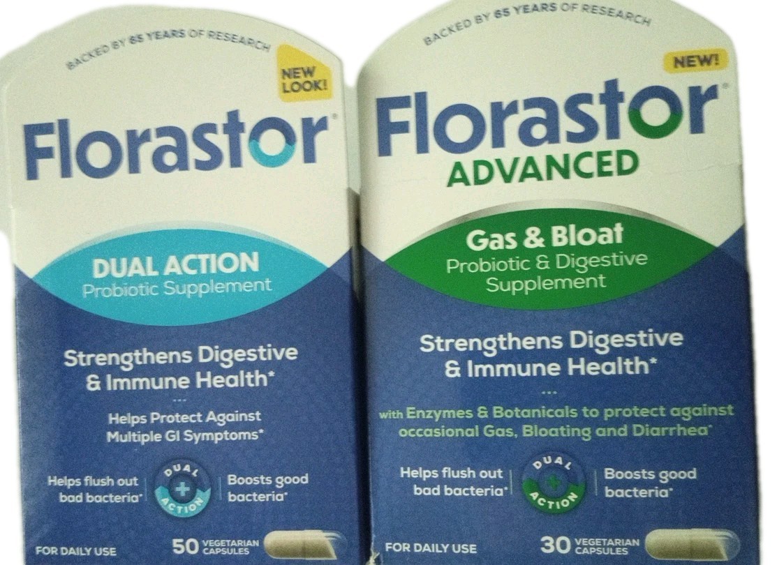 Lot Of 2 Florastor Advanced Gas & Bloat 30 Ct & One Regular 50 Ct Exp-7/2026+