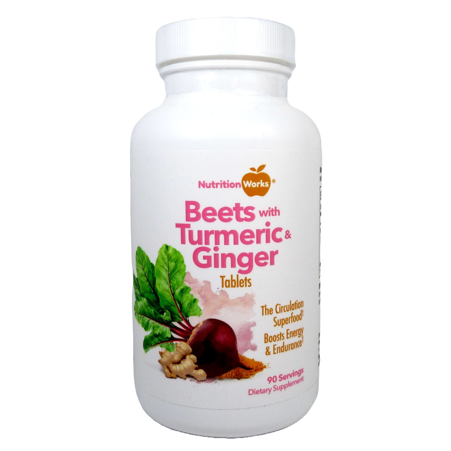 Nutrition Works Beets with Turmeric & Ginger 300mg Circulation Superfood 90 Tabs
