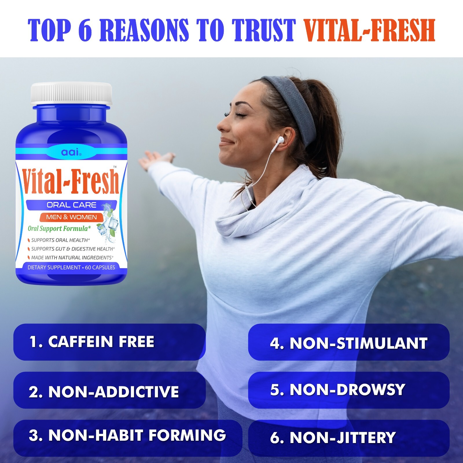 Oral Probiotics for Bad Breath | Fresh Breath, Gum & Teeth Support – 60 Capsules