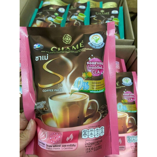 3x Chame Sye Coffee Pack Tripeptide Collagen 15g x 60 Sachets