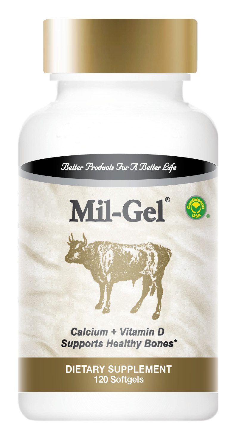 Confidence USA Mil-Gel® 120 Softgels – Calcium + Vitamin D3 for Bone Health