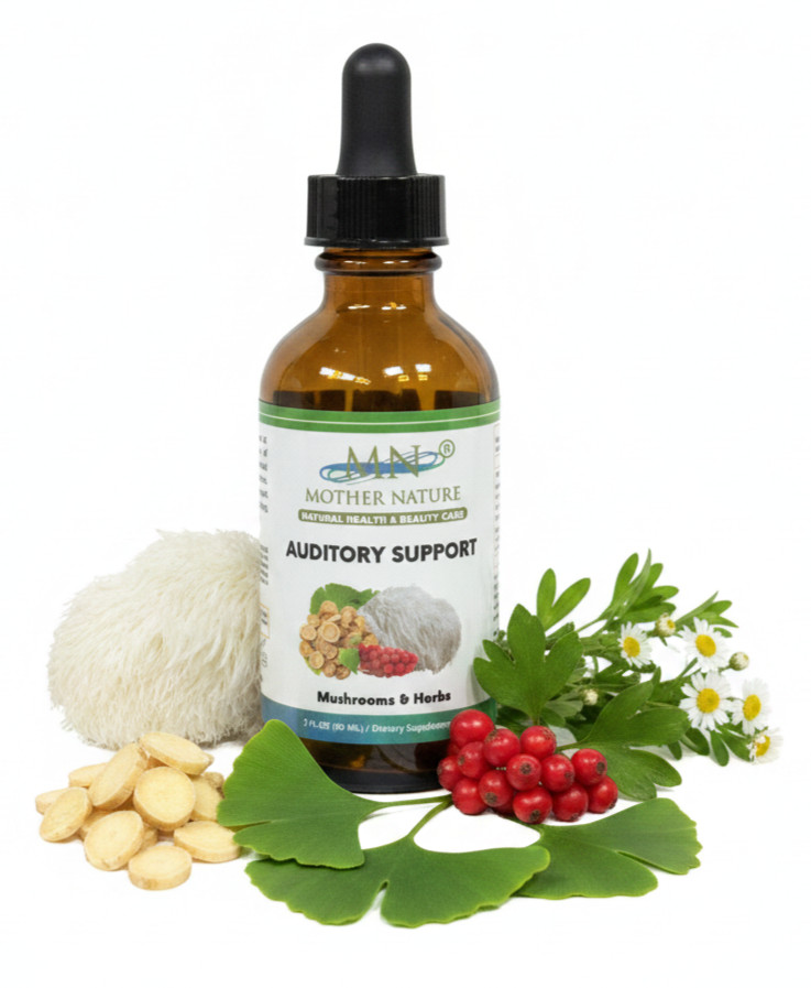Organic Ear Health Supplement for Auditory Support Lion’s Mane Ginkgo Astragalus